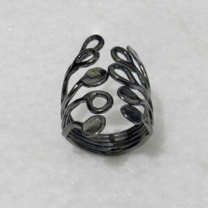 Schwarz Rhodinierter Silber-Ring modernes Design