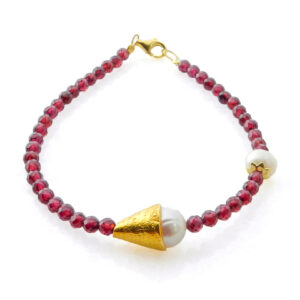Arm-Perlenkette mit Granat-Perlen  in Griechenland handangefertigt