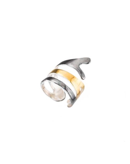 Silber-Ring oxidiertes Silber Wickel-Optik individuell verstellbar2