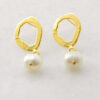 Vergoldete Silber-Ohrringe mit Perle, Silber-Schmuck aus Griechenland