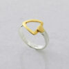 Silber-Ring mit vergoldeten Details Geometrisches Design
